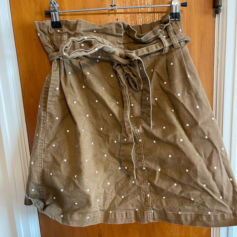Blu Pepper Tan Skirt with White Dots